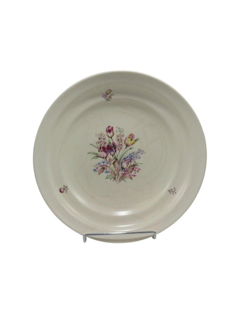 Kon Plazuid Gouda Holland Pottery Large Plate Floral Netherlands Vintage 12"
